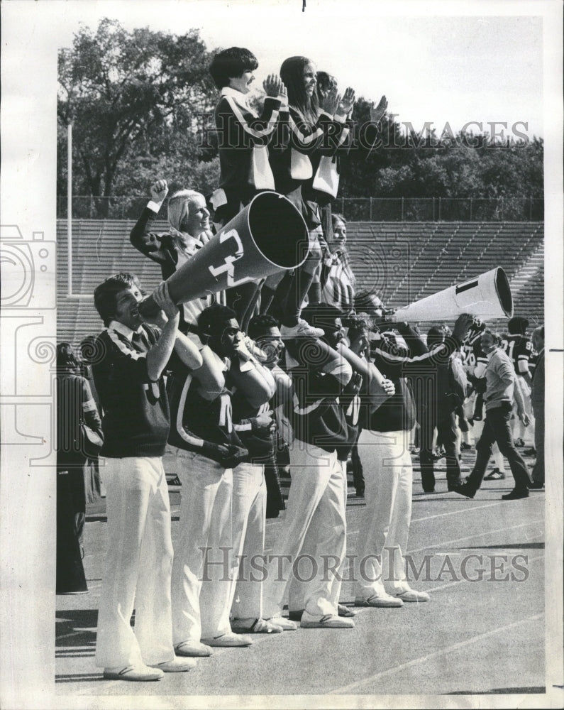 1975 N.U. Cheerleaders Gridders Purdue - Historic Images