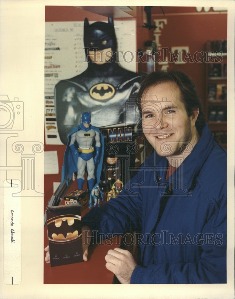 1989 Rich Kozlowski With Batman Memorbilia - Historic Images