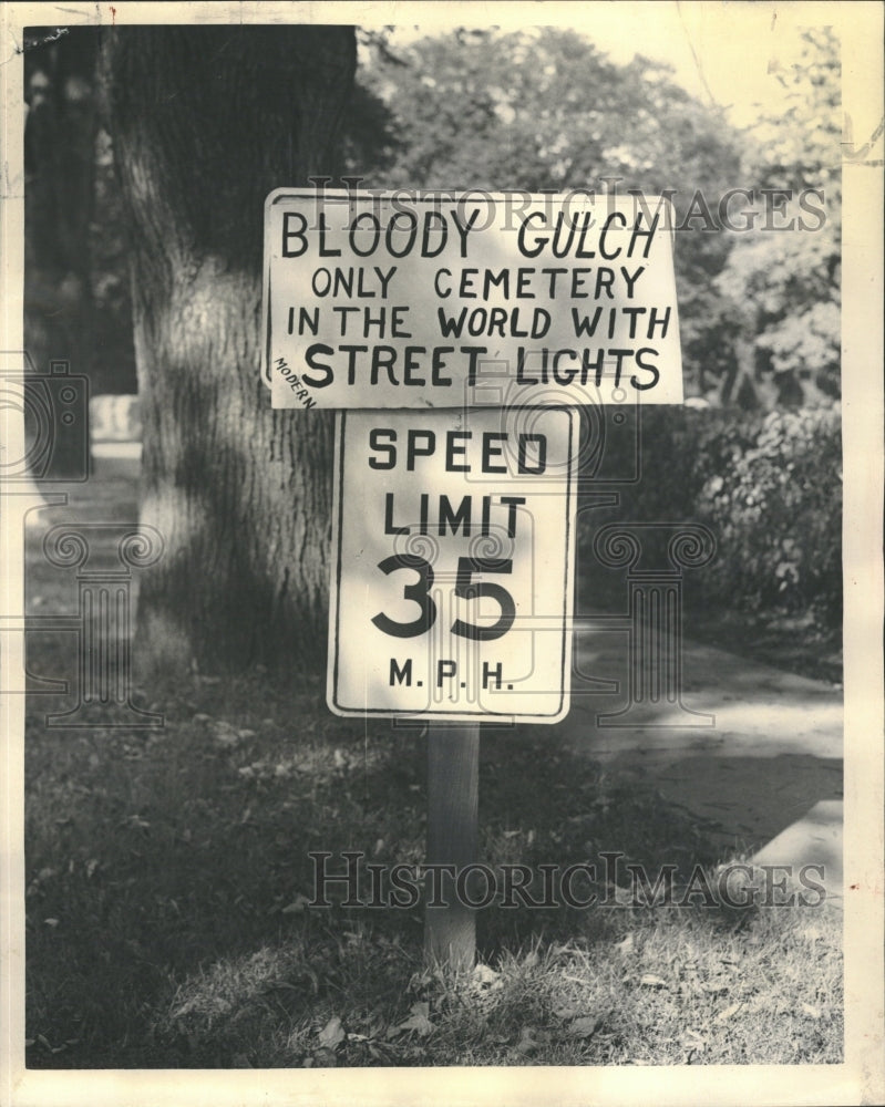 1948 Sign Erected Route South Batavia Blood - Historic Images