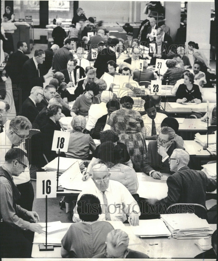 1964 Board Election Canvas City Hall View - Historic Images