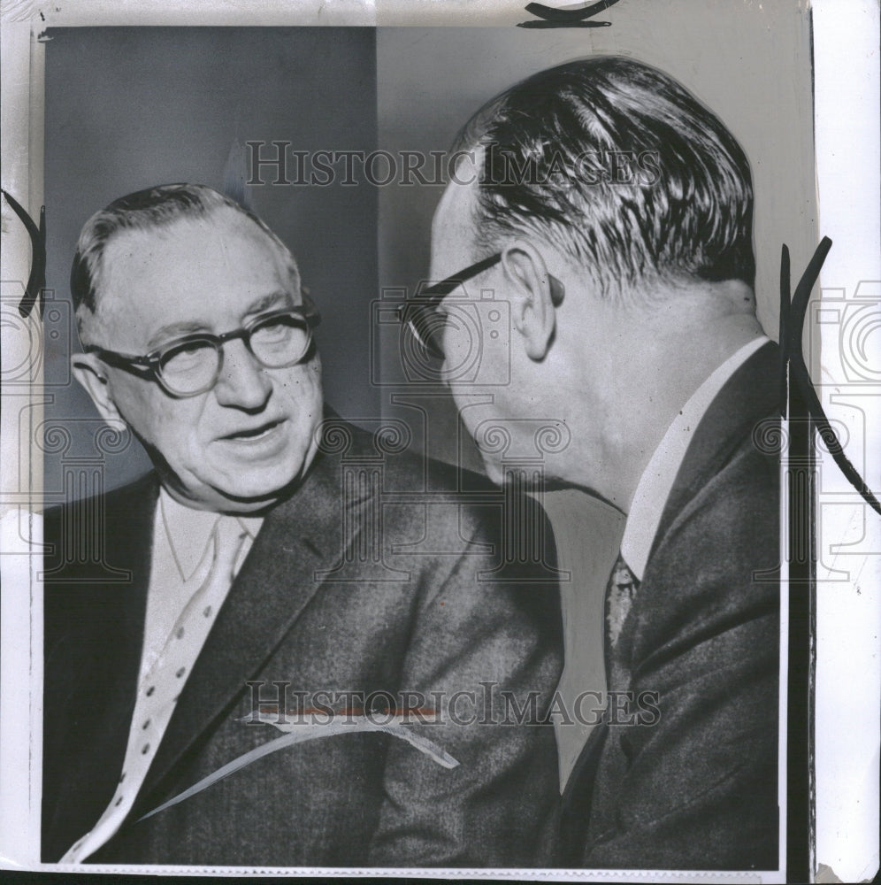 1956 Senator Potter Confers Mayor Cobo - Historic Images