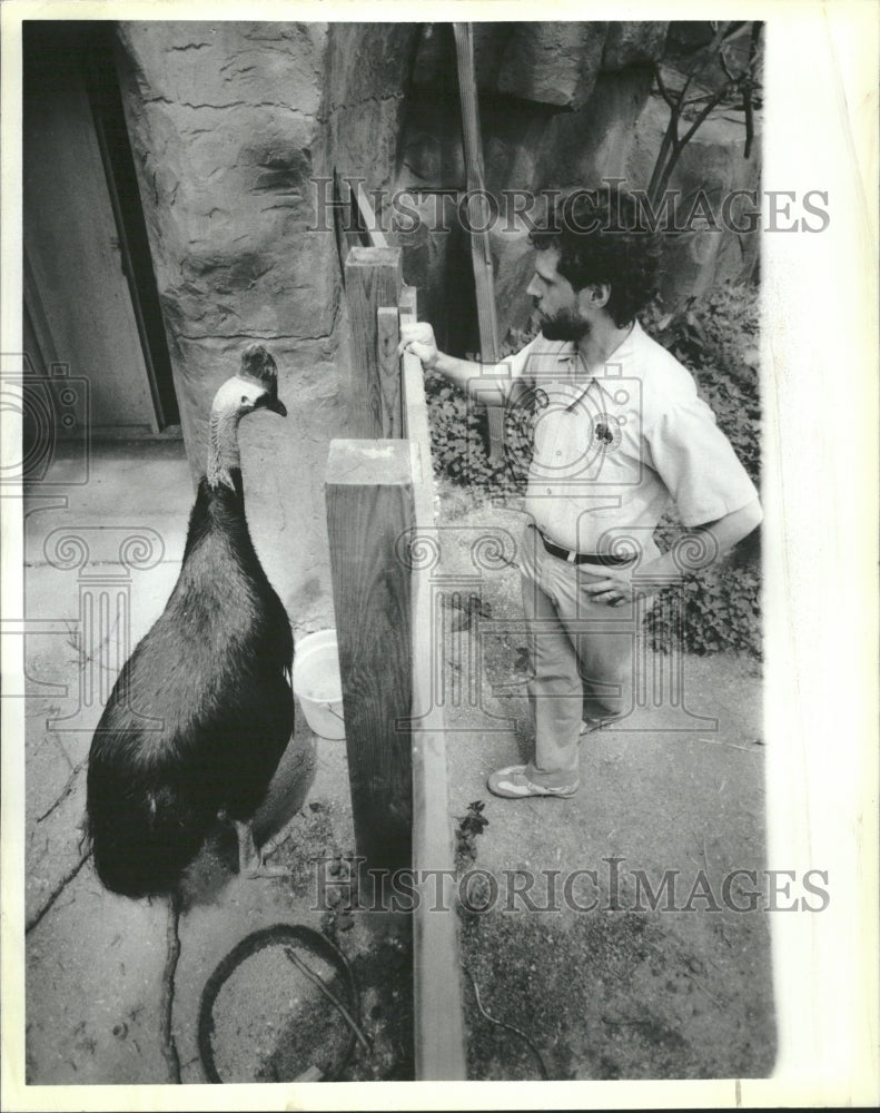 1985 Larry Pulice Double-Wattle Cassowary - Historic Images