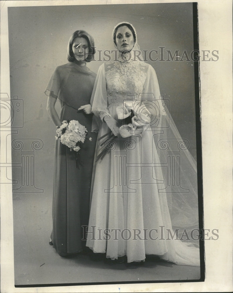 1976 Priscilla Boston Chiffon Halter Gown - Historic Images