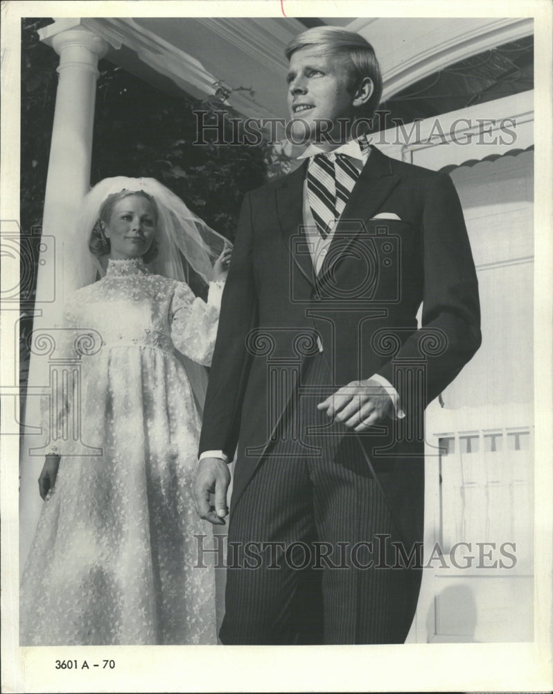 1970 Bridegroom choice formal wedding gray - Historic Images