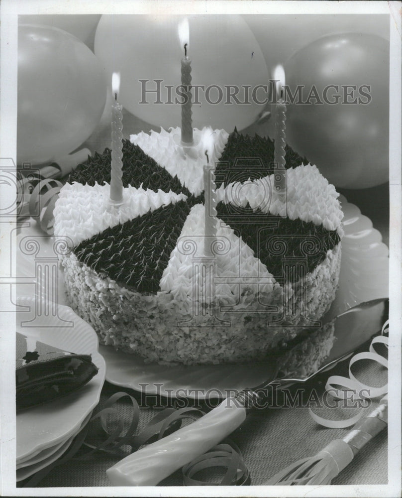 1973 Birthday Parties Genoise Cake Festive - Historic Images