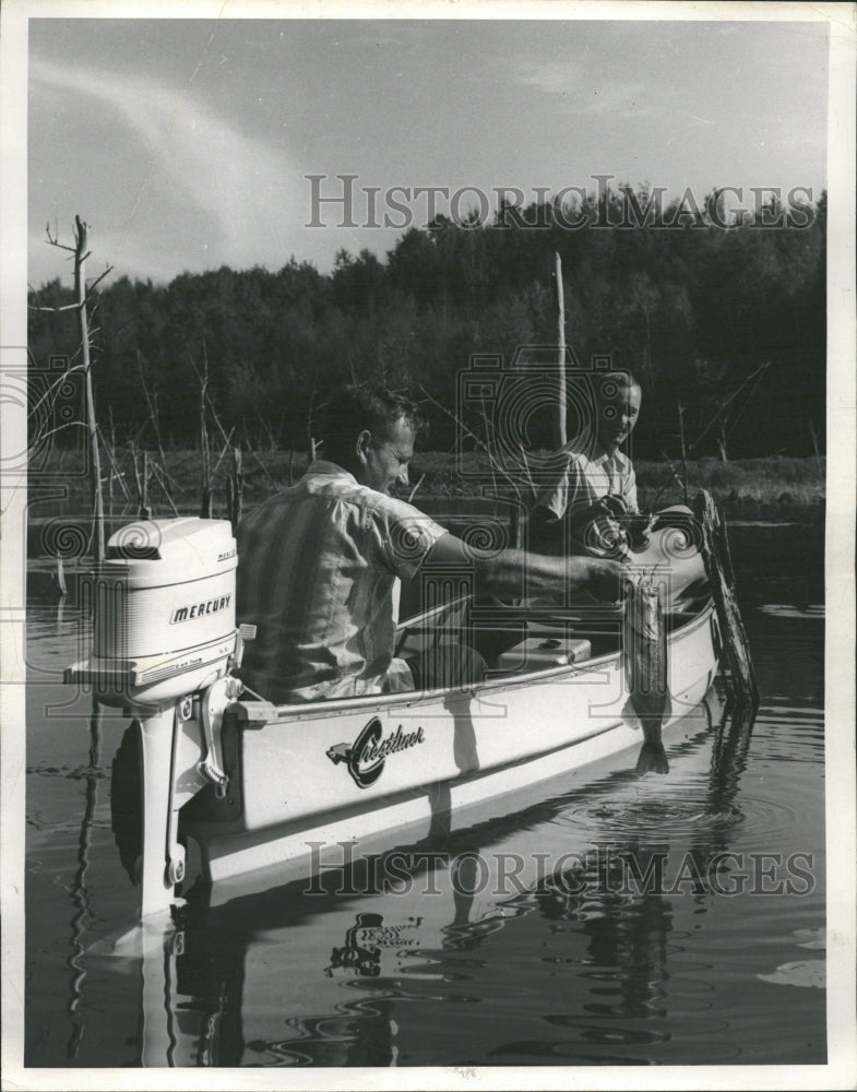 1963 Happy Fishermen Spring comes flowers - Historic Images