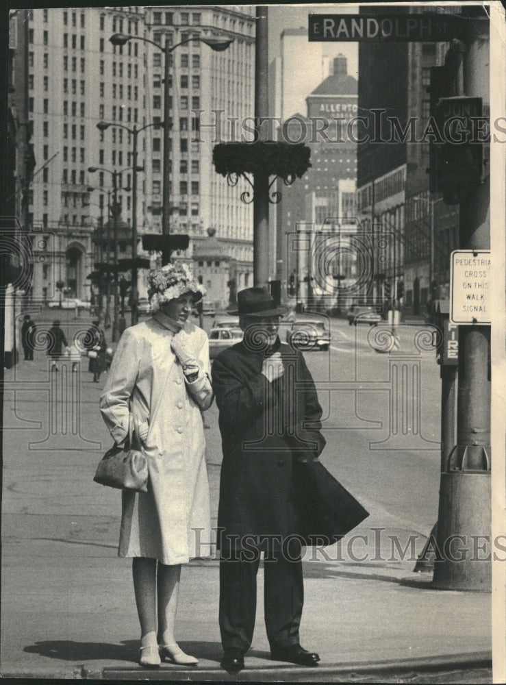 1966 Easter FineryMichigan Avenue Cold wind - Historic Images