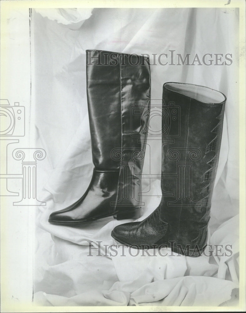 1986 Leather, Suede, Alligator Riding Boots - Historic Images