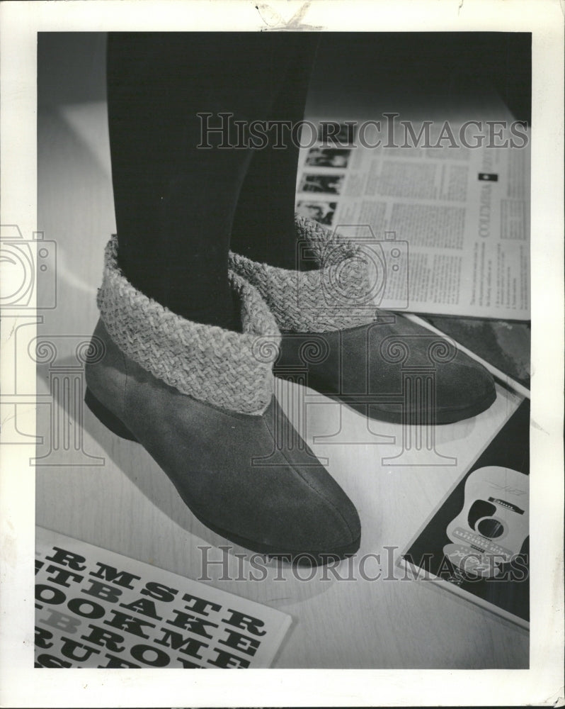 1959 Suede Leisure Boots for Lounging - Historic Images