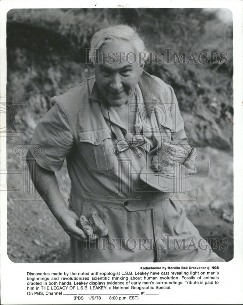 1978 Louis Leakey Archaeologist Africa - Historic Images