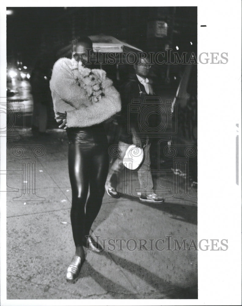 1991 Soho NY Hat Maker Skintight Pants Coat - Historic Images