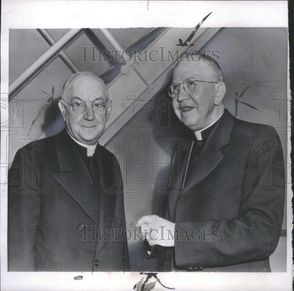 1953  Edward Cardinal Mooney Samuel Stritch - Historic Images