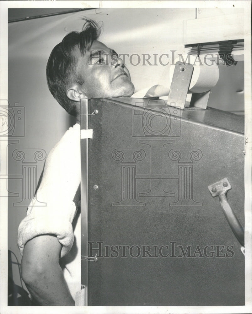 1958 Robert Bland Prepares for Chest X-ray - Historic Images