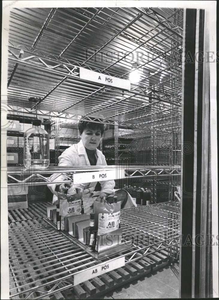1968 Empty Blood Supply Shelves Research - Historic Images