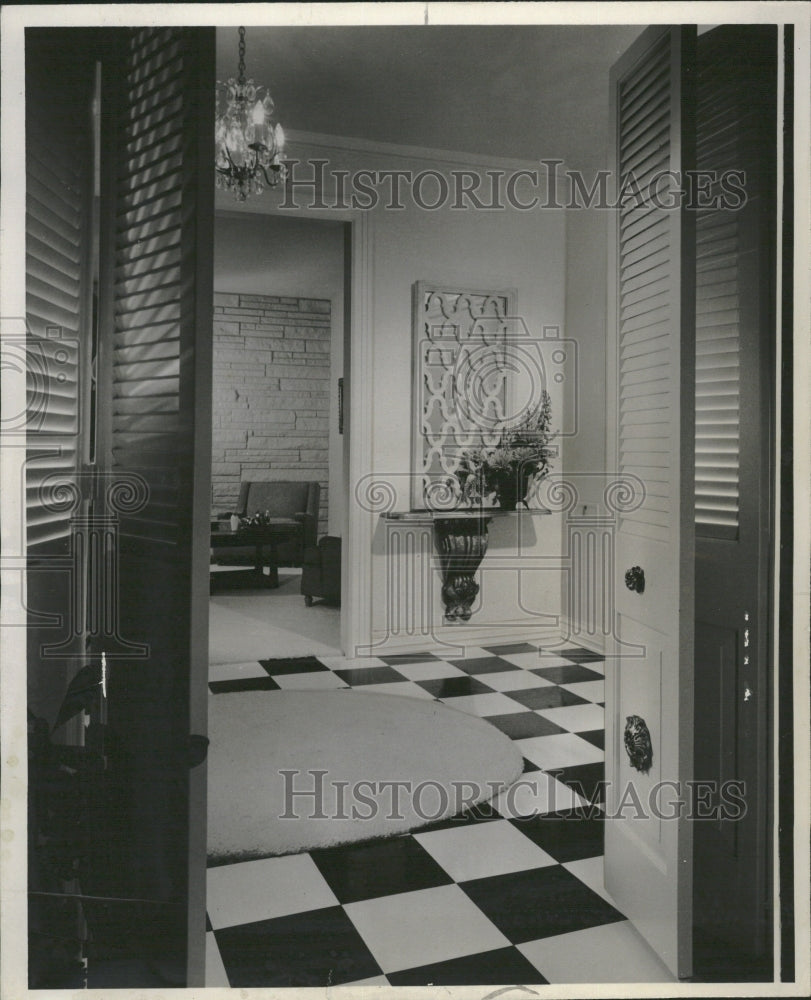 1962 Modern Decor Entrance Hall - Historic Images