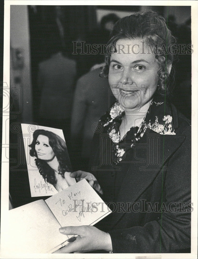 1980 Sofia Loren Fan Autograph Carson&#39;s CHI - Historic Images