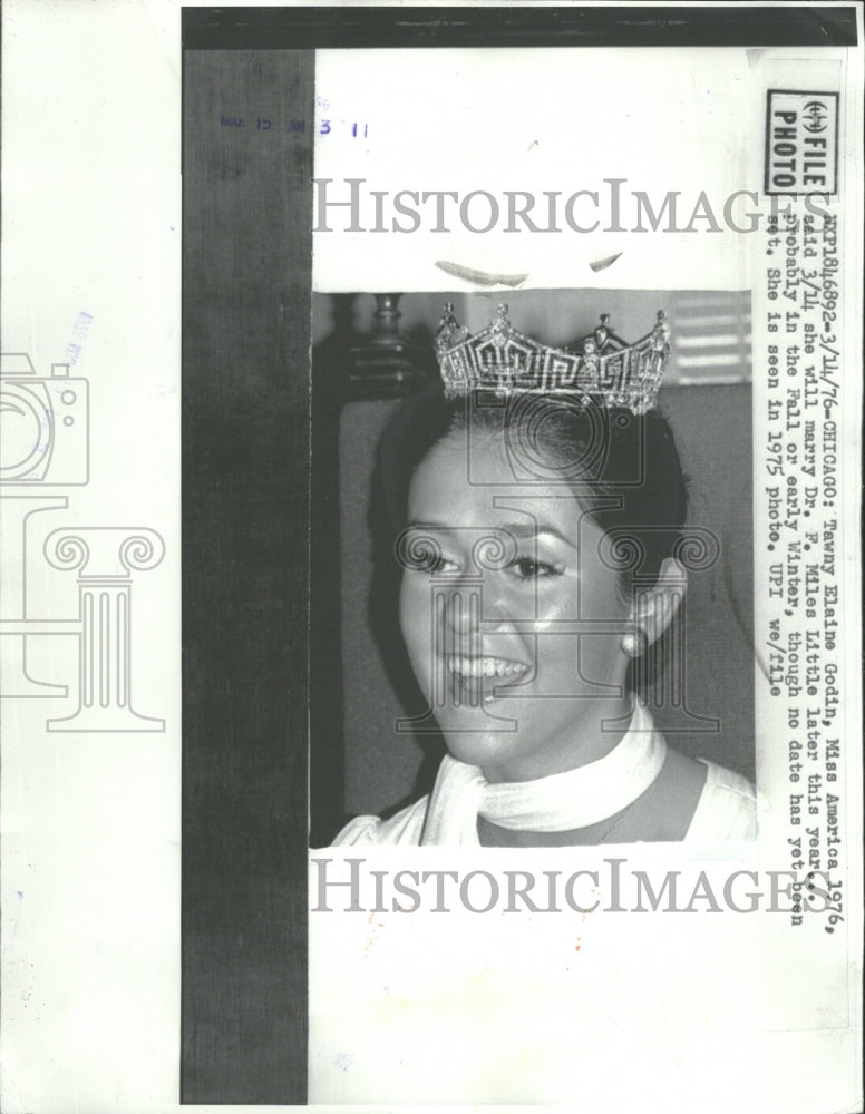 1976 Miss America Tawny Elaine Godin Weddin - Historic Images