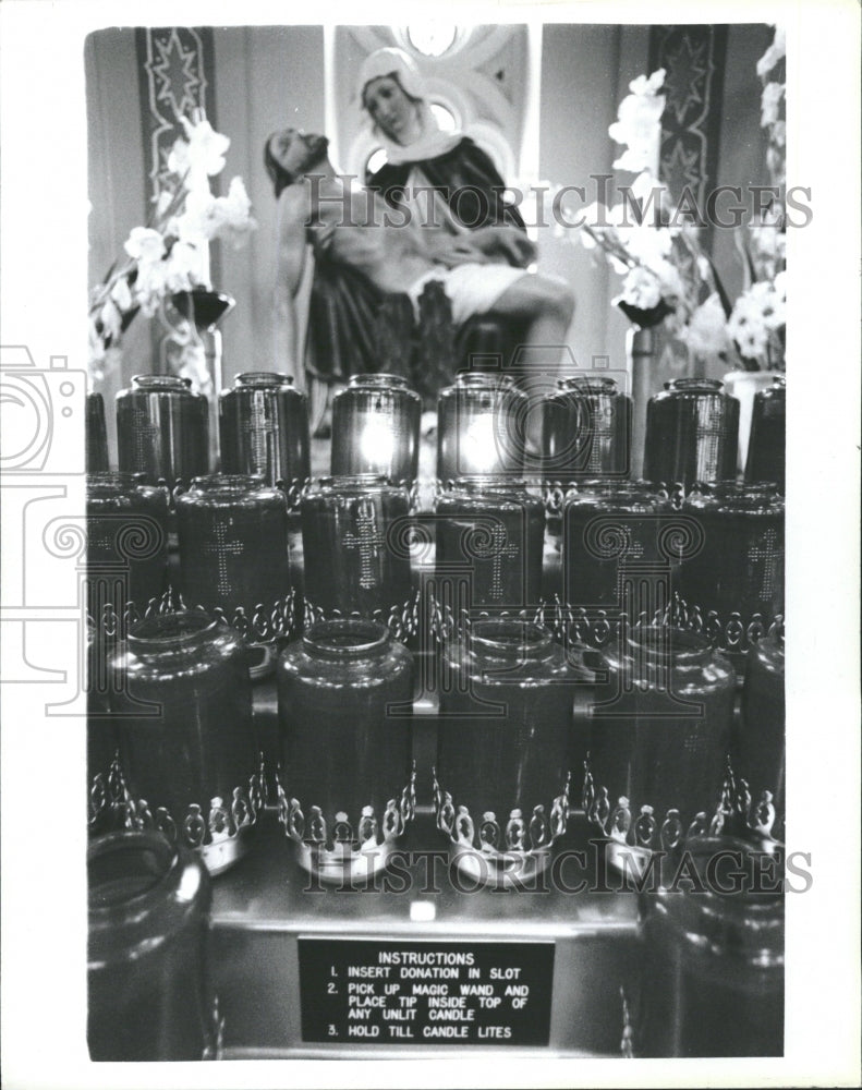 1984 St Mary&#39;s Church Electric Vigil Candle - Historic Images