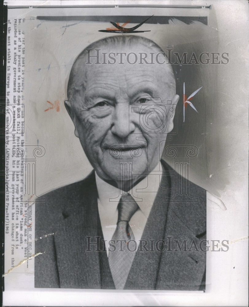1967 German Statesman Konrad Adenauer - Historic Images