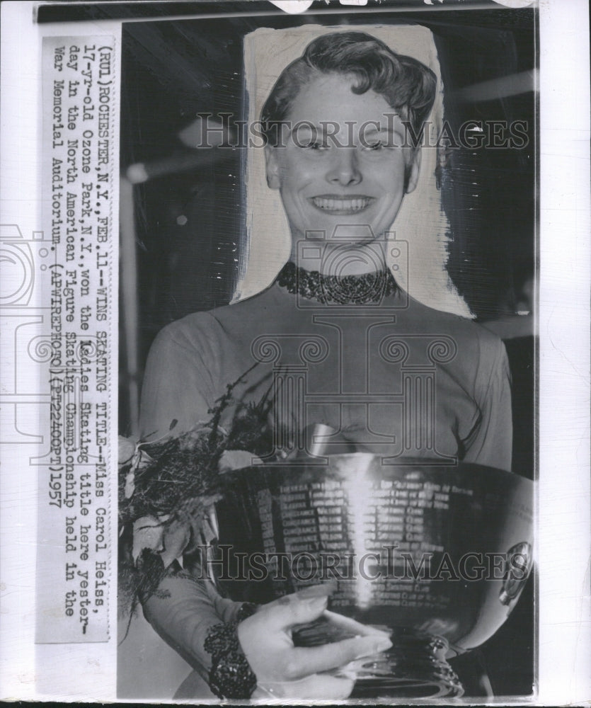 1957 Ladies Skating Title Winner Cup - Historic Images