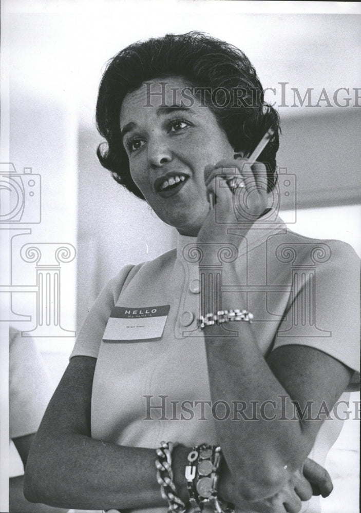 1970 Mrs Laurence Armour Smoking Pose Cigar - Historic Images