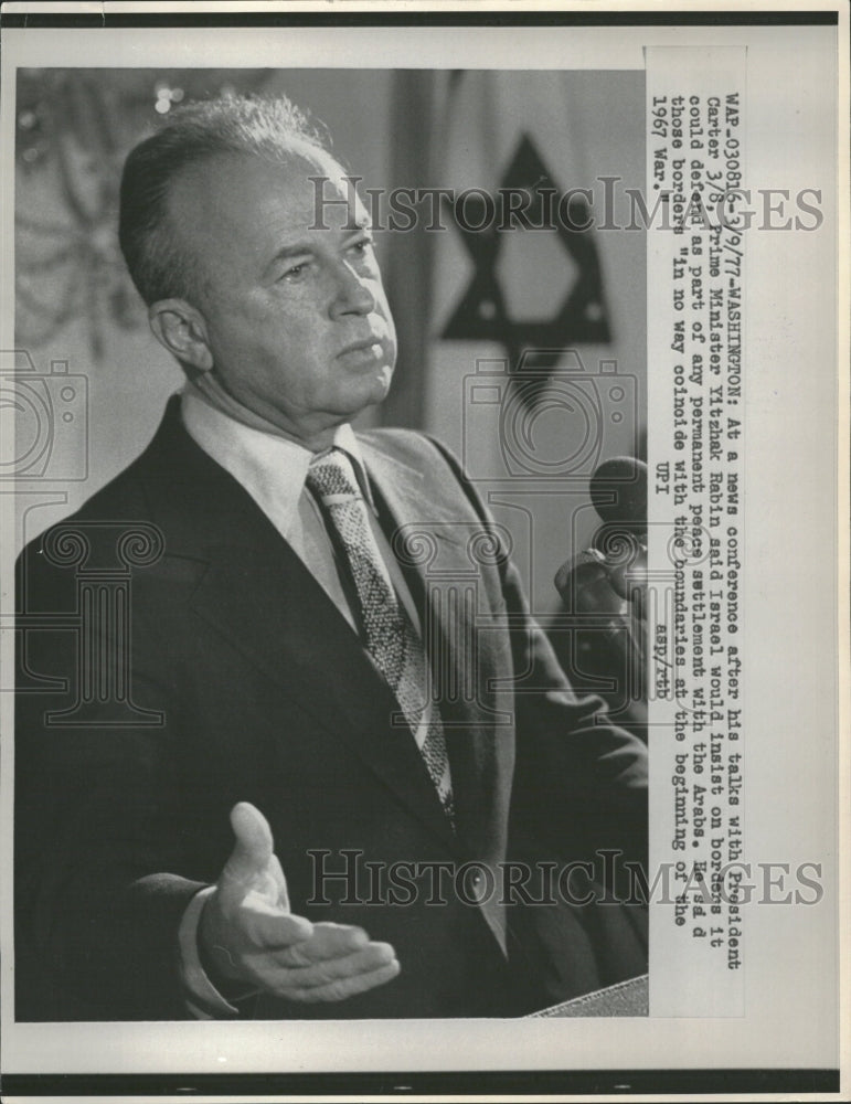 1977 Yitzhak Rabin Arabs Prime Minister - Historic Images