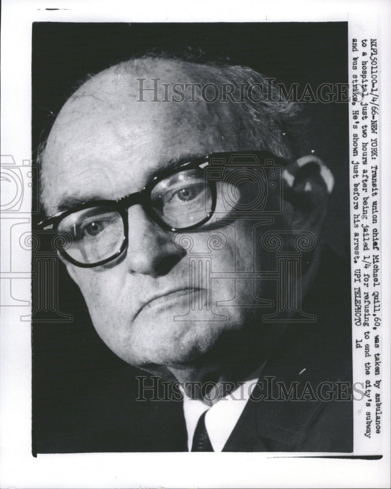 1966 Transit Union Chief Michael Quill Jail - Historic Images