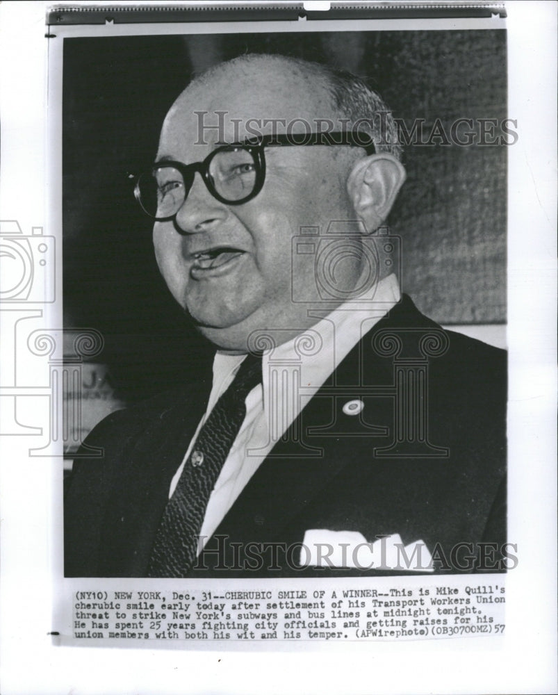 1957 Mike Quill Transport Worker Union NY - Historic Images