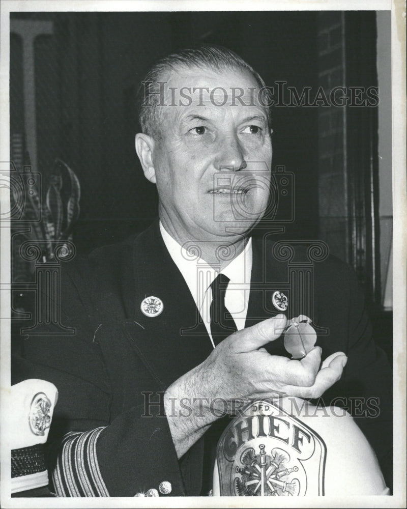 1967 Detroit Fire Hall Chief Charles Quinla - Historic Images