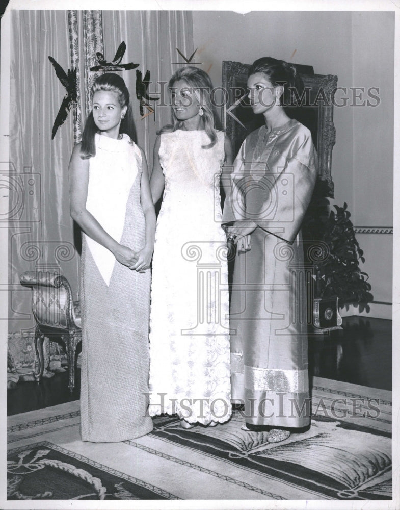 1966 Mrs Henry Ford II friends long skirts - Historic Images