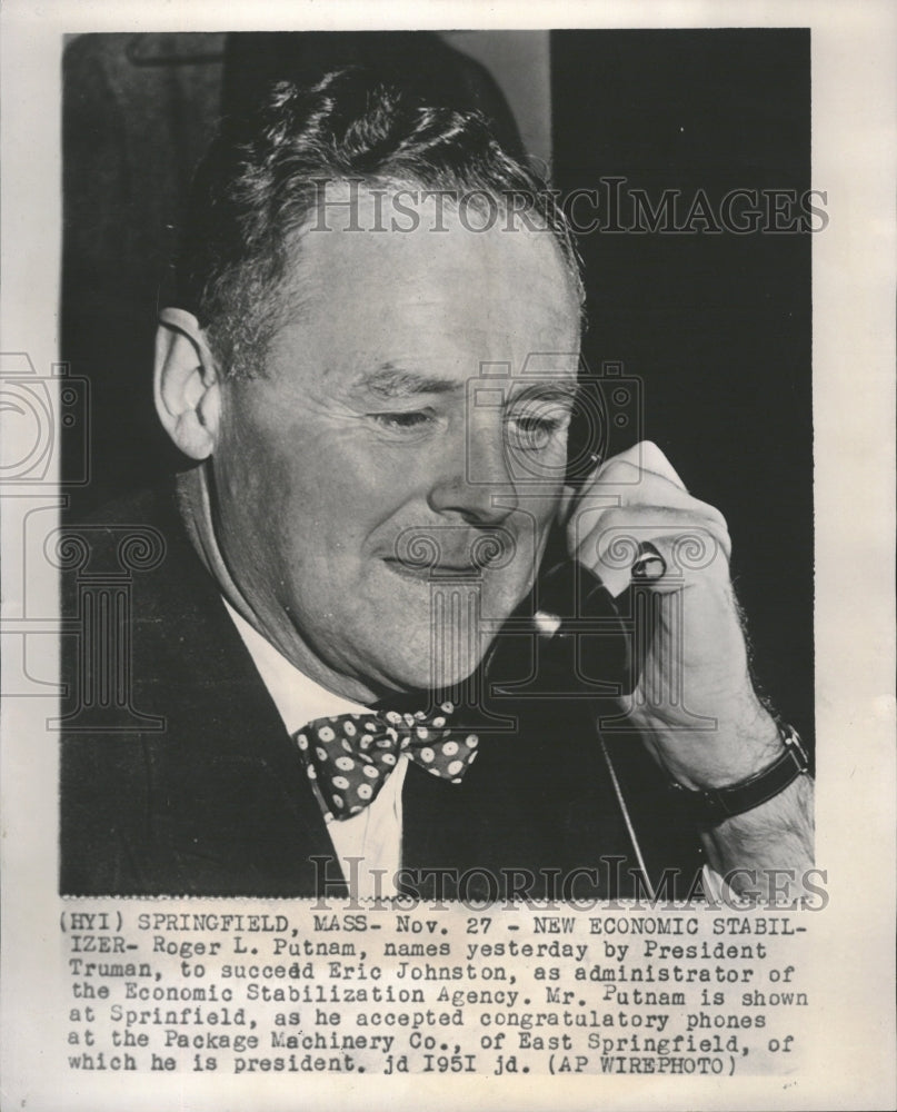 1951 New Economic Stabilizer Roger Johnston - Historic Images