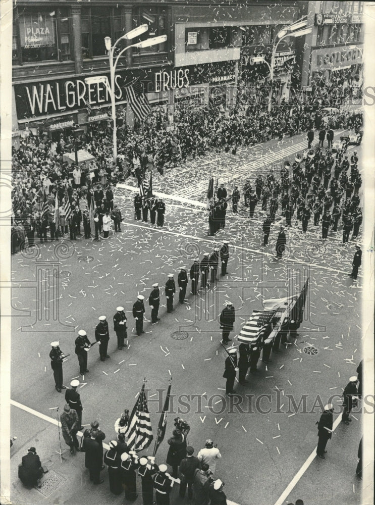 1965 Confetti Marine Squad Fire Veteran Day - Historic Images