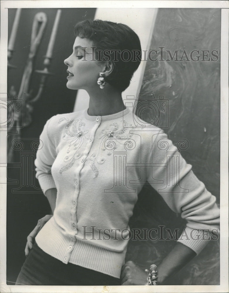 1953 Luxurious Cardigan Sweater - Historic Images