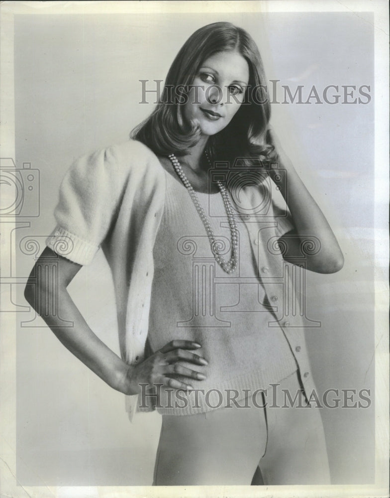 1972 Angora sweaters soft cuddly touch them - Historic Images