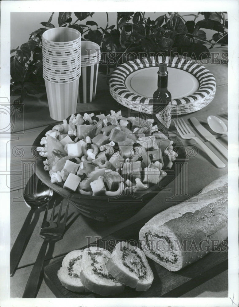 1970 Ham And Macaroni Salad Labor Day Food - Historic Images