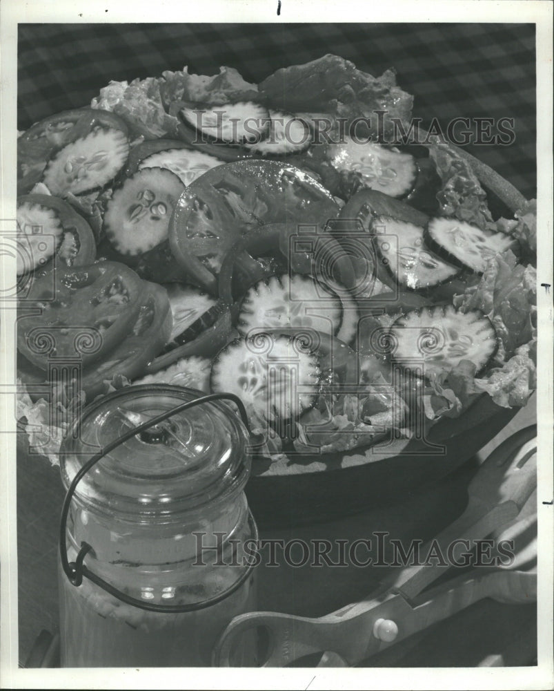 1970 Tomato Cucumber Salad Food - Historic Images