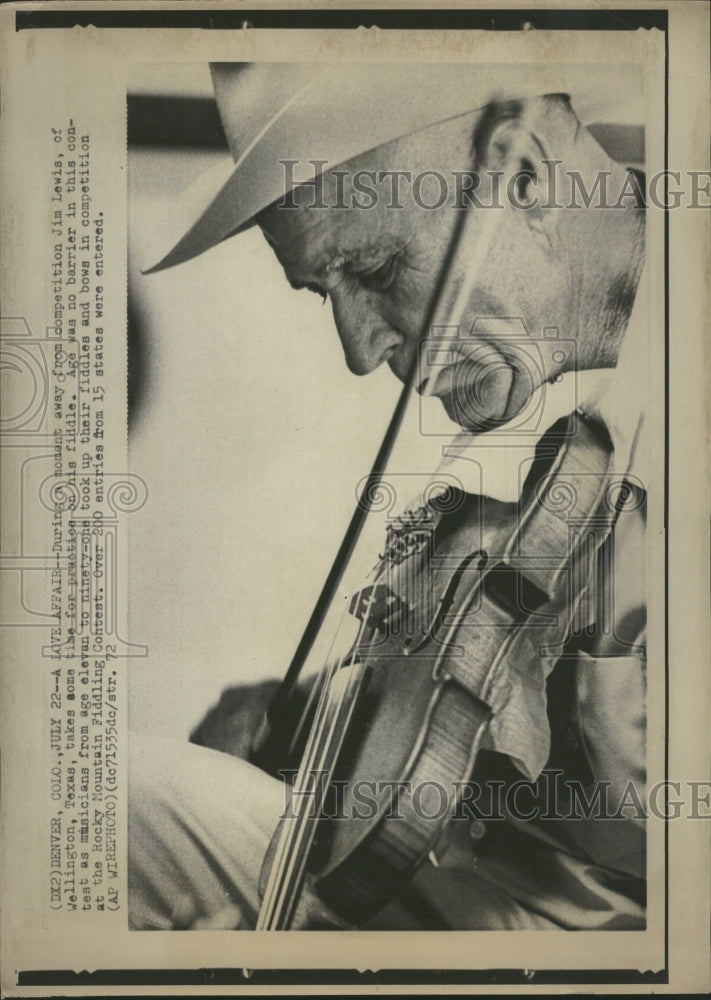 1972 Jim Lewis Practices Fiddle - Historic Images