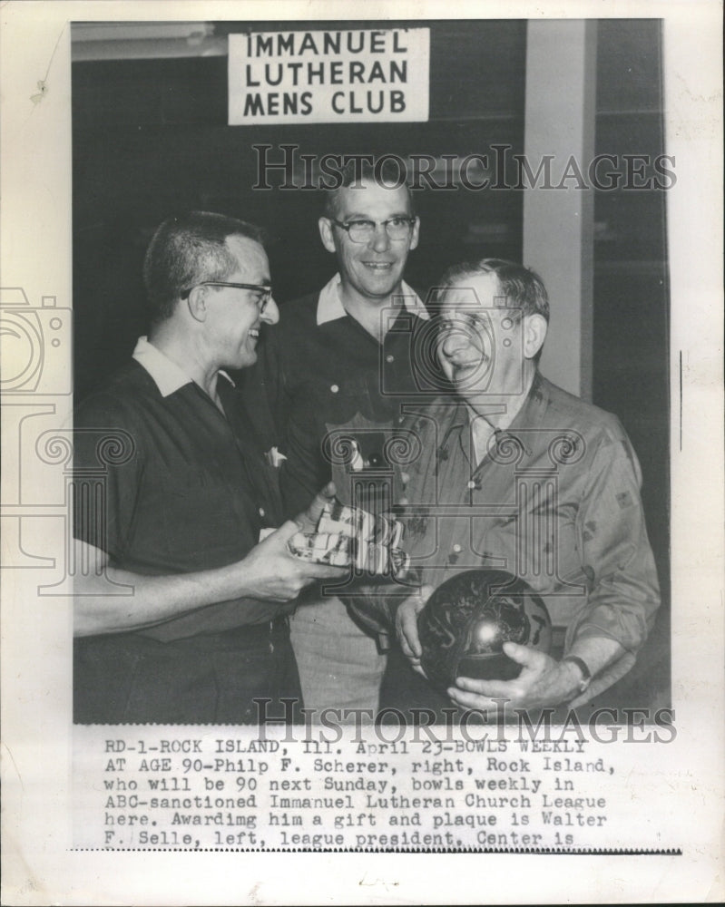 1953 90 Year Old Philip Scherer Bowling - Historic Images