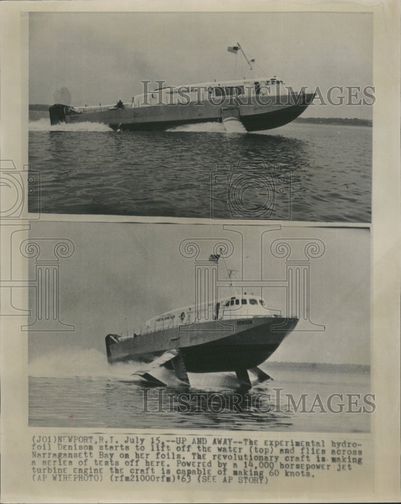 1963 Hydrofoil Deinson Narragansett Bay RI - Historic Images