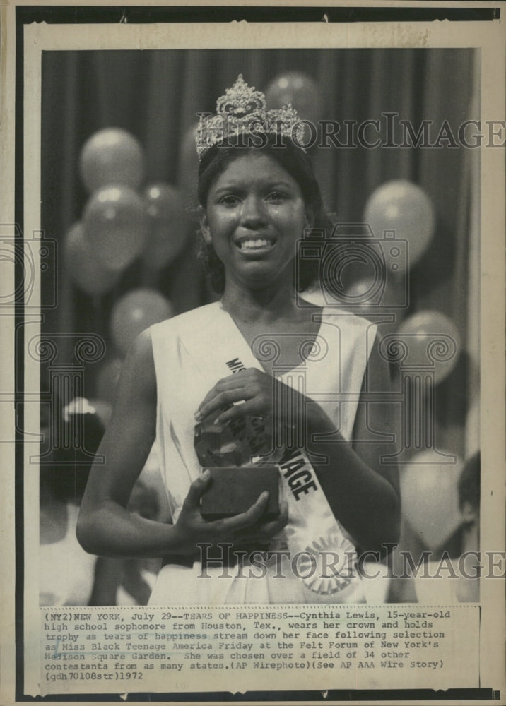 1972 Cynthia Lewis,15 Miss Black Teenage Am - Historic Images