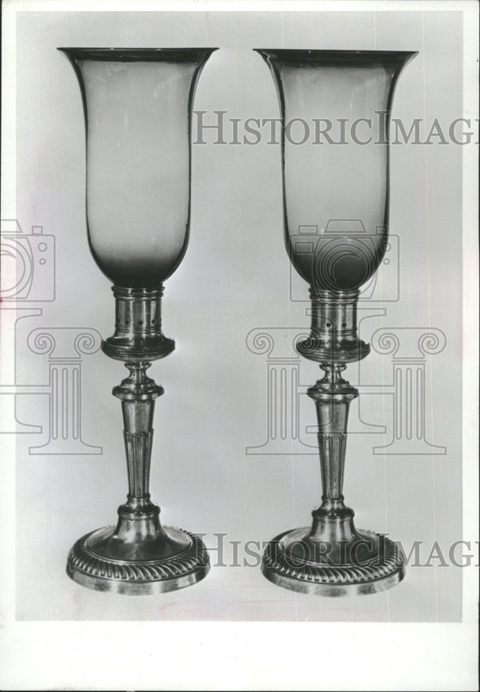 1978 Sheffield Silver Hurricane Lamps - Historic Images