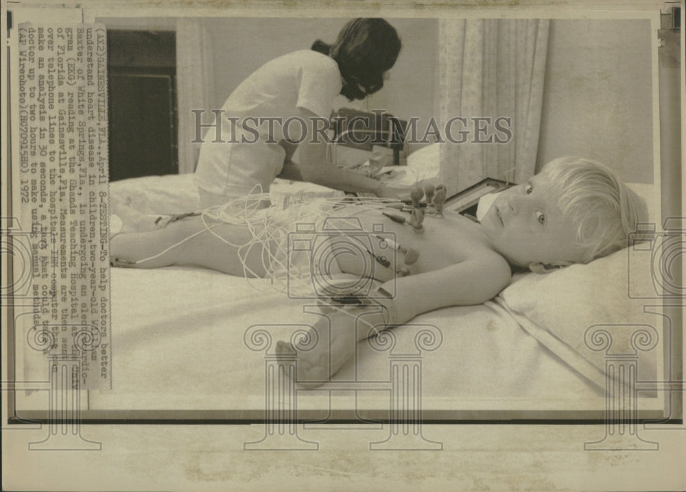 1972 Baxter undegoing electrocardiogram - Historic Images