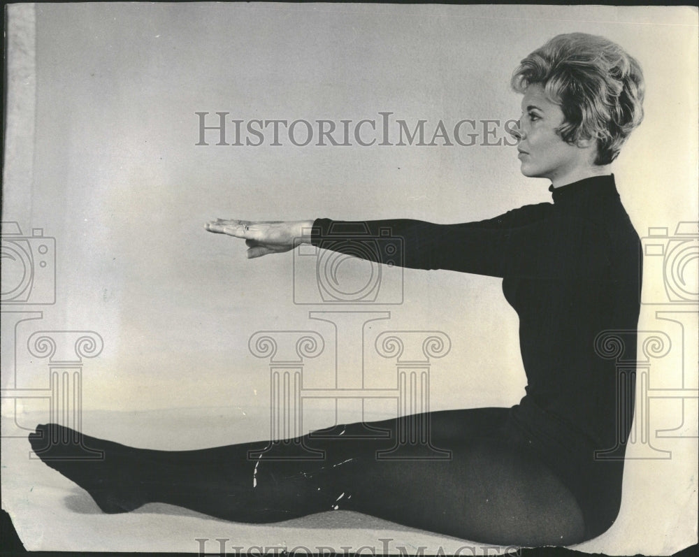 1970 Yoga Instructor Demonstrating Posture - Historic Images