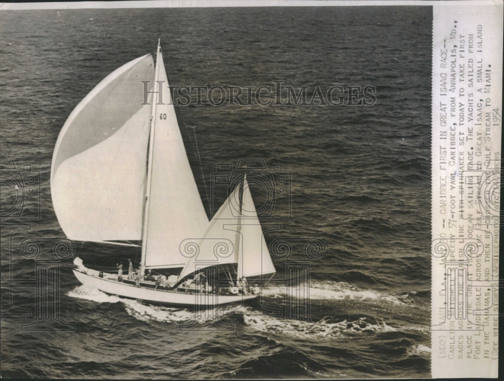 1954 Caribbee first in Great Isaac race - Historic Images