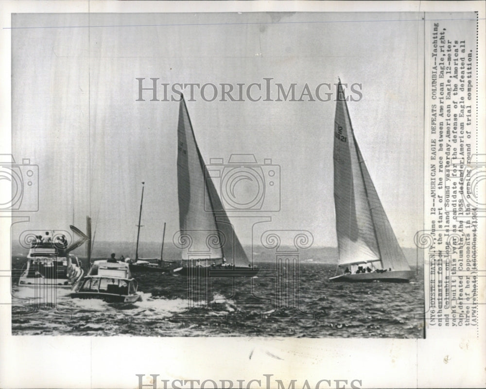 1964 Yacht Race Winner Runner Up Oyster Bay - Historic Images