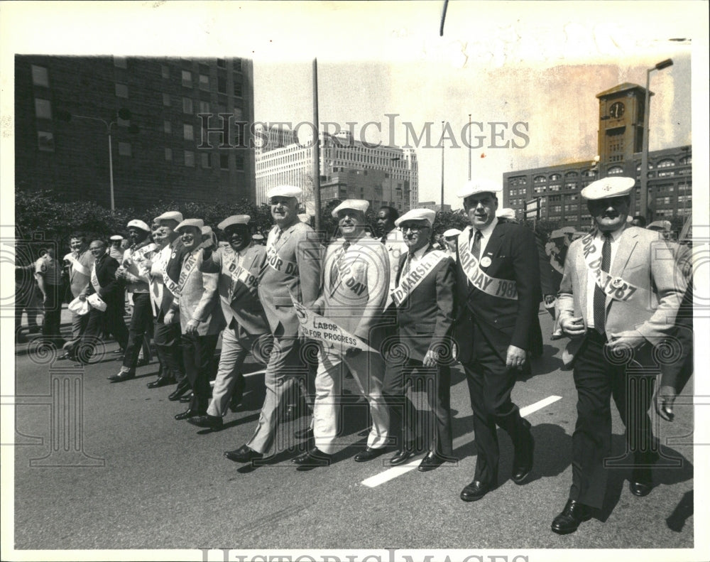 1987 Labor Leaders March Labor Day Parade - Historic Images