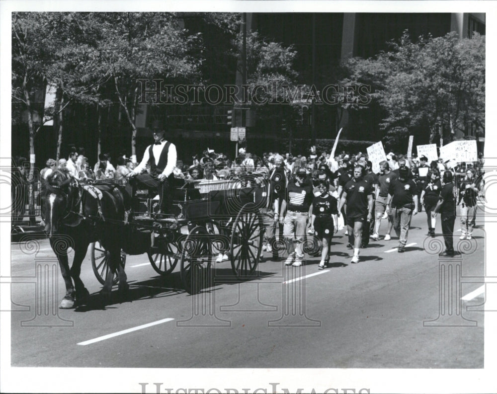 1992 CWA stage funeral for U.S. jobs - Historic Images