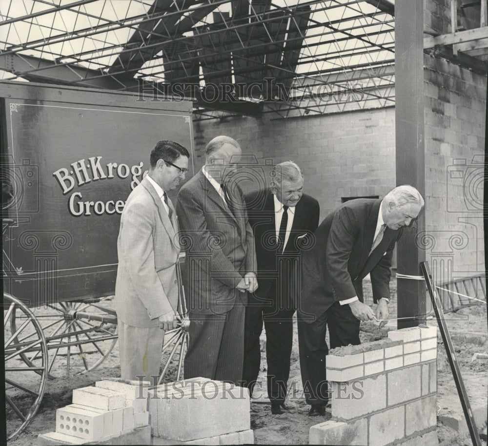 1960 Kroger Corner Stone Laying Evanston - Historic Images