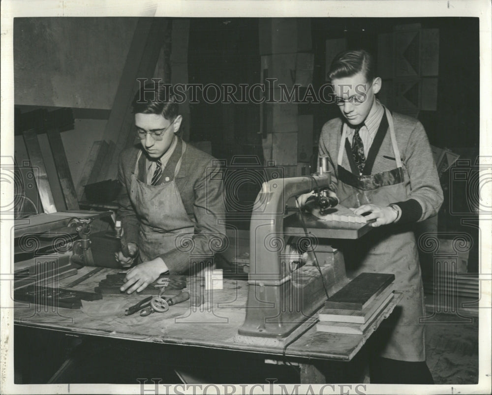 1947 Teenagers Making Signs Own Corporation - Historic Images