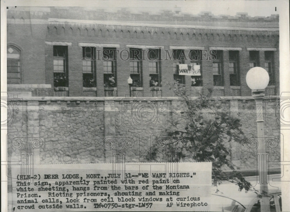 1957 Montana Prison Bars Rioting Prisoners - Historic Images